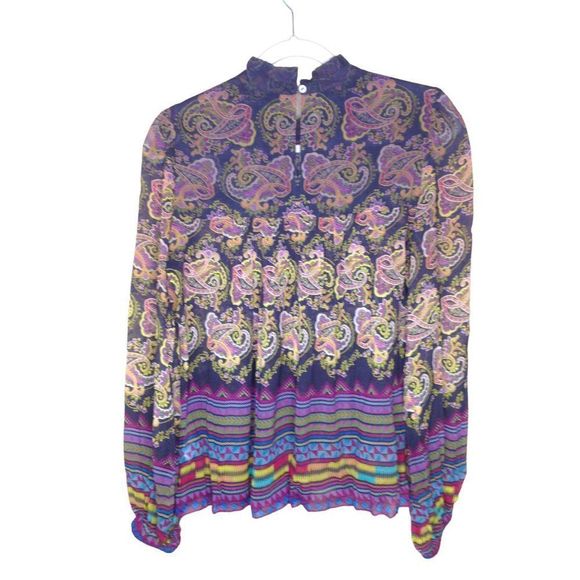 Anthropologie | Tanvi Kedia Blouse Long Sleeve Ruffle Collar Boho Small - Picture 2 of 5